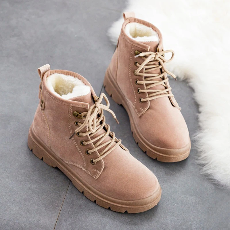 Женские ботинки модные женские зимние из искусственной замши ботильоны со