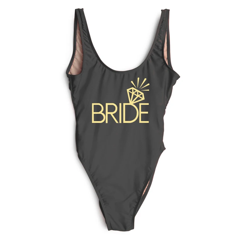 Женский слитный купальник со стразами золотистый с надписью сексуальное боди