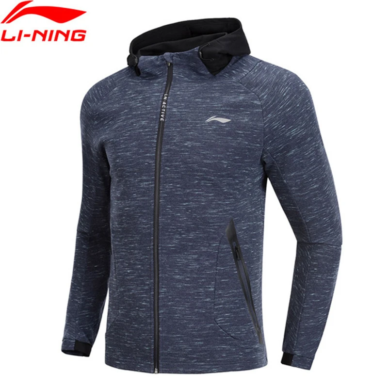 Li-Ning мужская тренировочная серия толстовка с 3D облегающим капюшоном из 100% хлопка