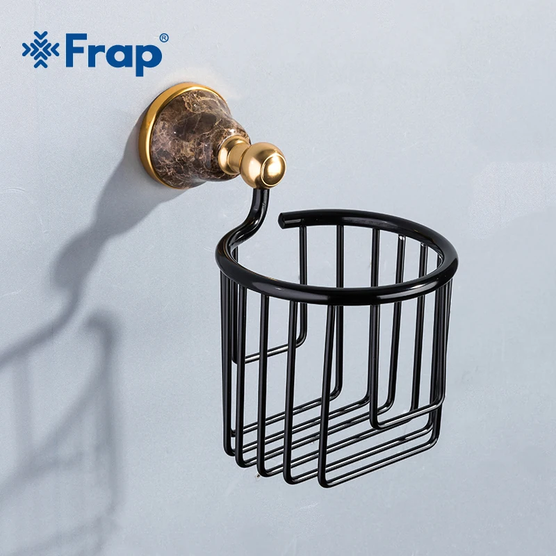 Frap Лидер продаж Бумага держатели Настенные Аксессуары для ванной комнаты Туалет Бумага держатели черный Ванная комната WC Корзина держатель ткани Y18082