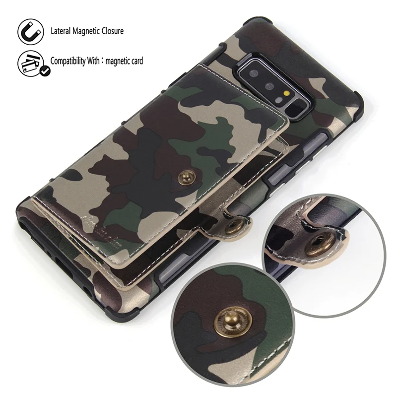 Роскошный армейский чехол Camoflage для Galaxy Note 9 8 S10e из искусственной кожи Samsung S9 S8 plus