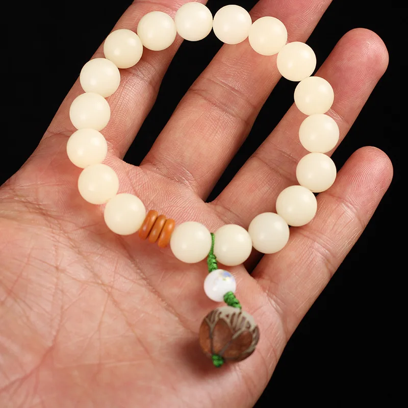 Оптовая продажа браслет из белых Семян Бодхи для женщин и мужчин бусины