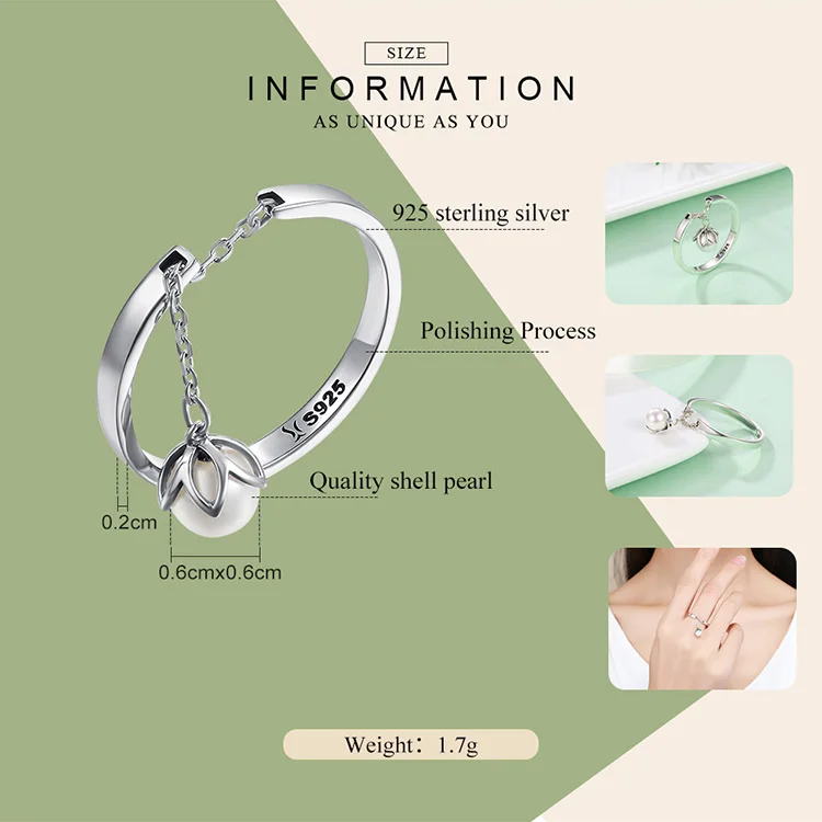WOSTU, трендовый дизайн, 925 пробы, серебро, культивированное, элегантное, регулируемое звено, кольца для женщин, ювелирное изделие, Рождественский подарок FIR165