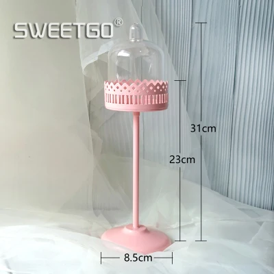 SWEETGO высокий ножной держатель для кексов с ПК купольный мини розовый 3 размера на выбор для маленькой девочки душ день рождения стол Декор торт Попс - Цвет: High