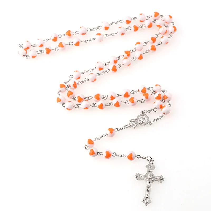 Пластиковые круглые католические четки 8 мм ожерелье с бусинами надписью Мэри