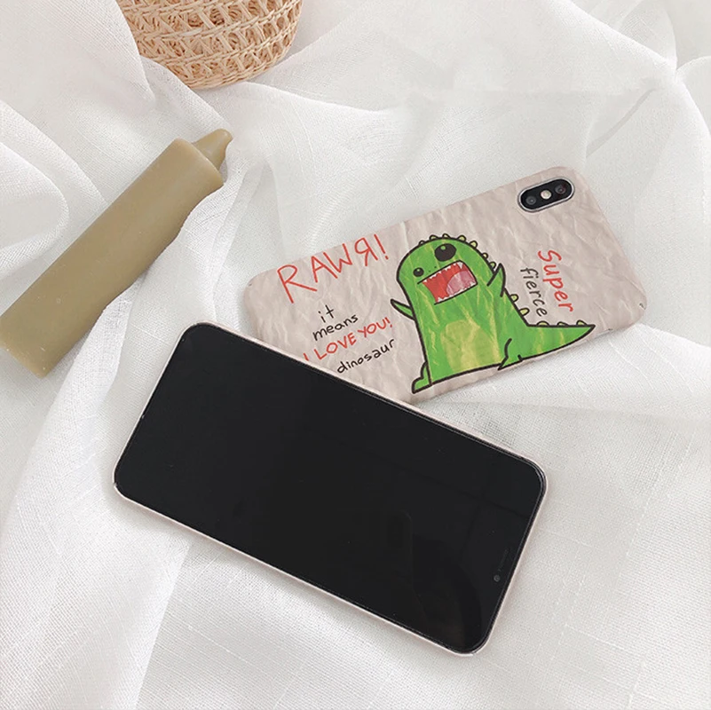 Животное с принтом в виде динозавров для мальчиков полный Чехол iPhone 7 8 Plus
