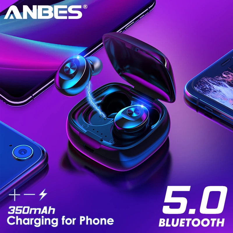 ANBES Мини Bluetooth наушники 5 0 Беспроводные с сенсорным управлением стерео Handsfree