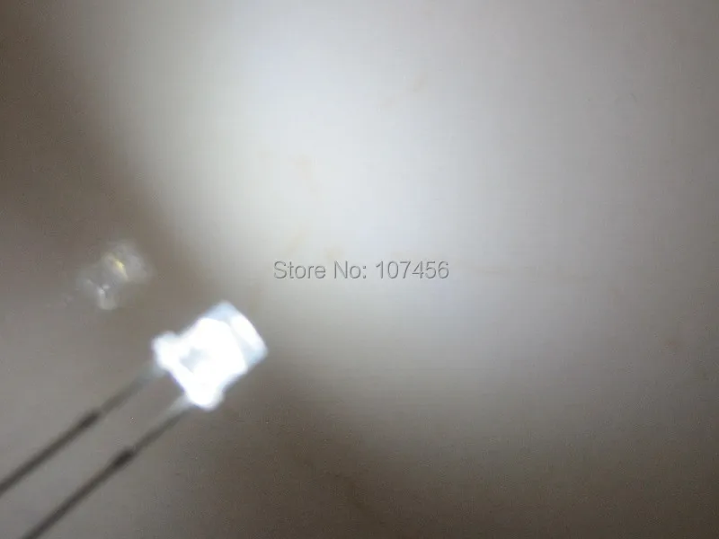 

100 шт., ультраярсветодиодный светодиодные лампы 3 мм, белые светодиодные лампы с плоским верхом, 3 мм для 100 бесплатных резисторов, 3 мм светоиз...