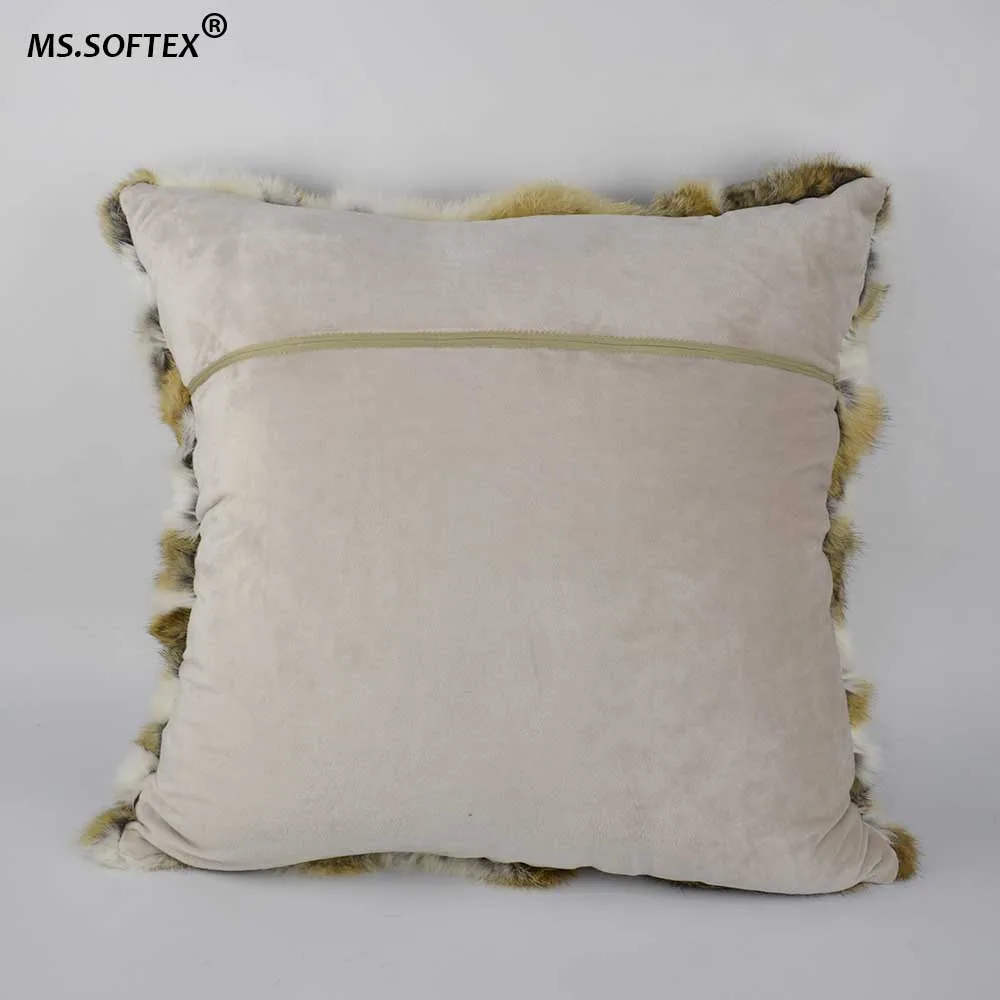 Наволочка из натурального меха MS.Softex наволочка кроличьего в стиле пэчворк для