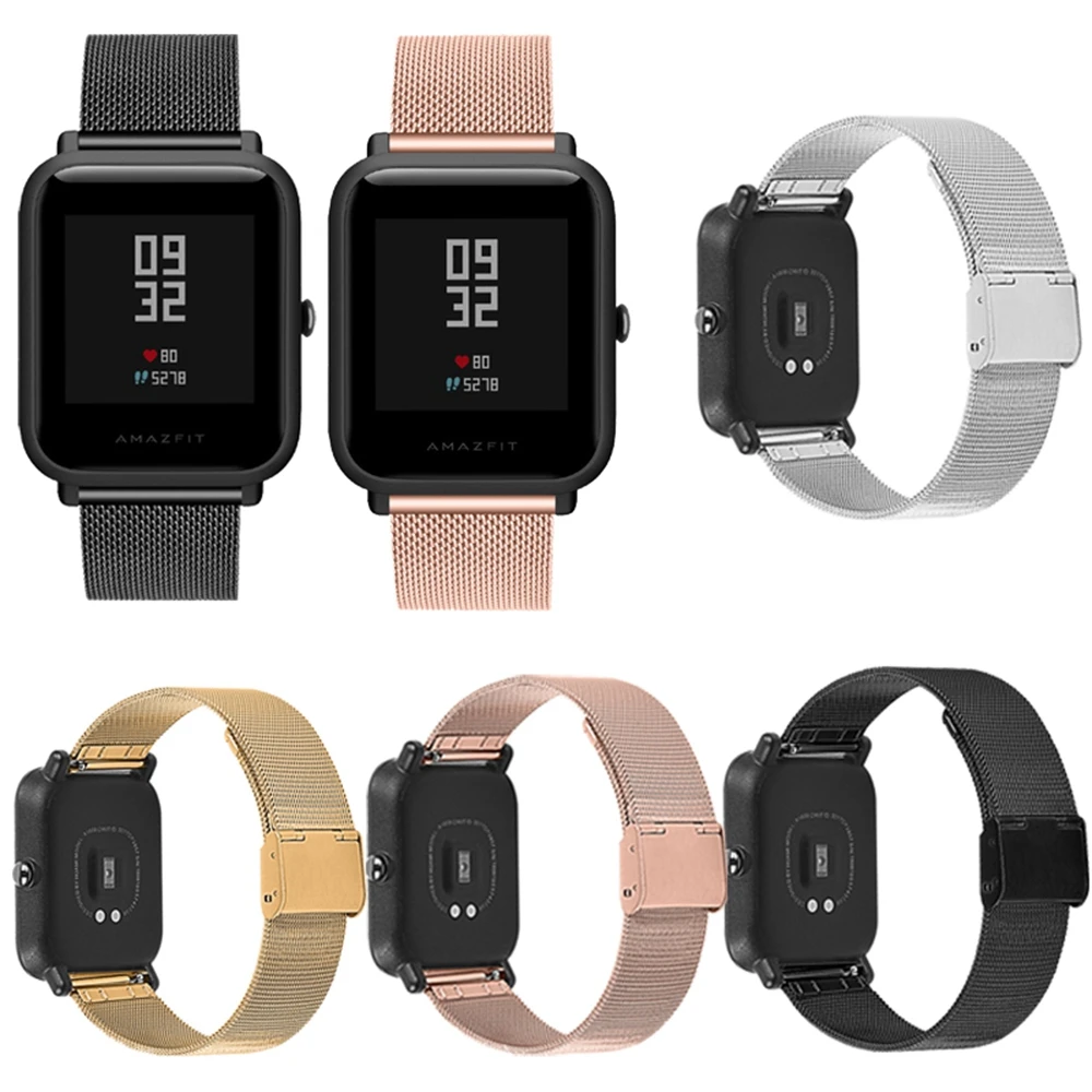 YUEDAER с декоративной металлической пряжкой и ремешок на запястье для Xiaomi Amazfit Bip/Bip Lite ремешок 20/22 мм ремешок для наручных часов для Amazfit Stratos 2 2S ногу ремешками