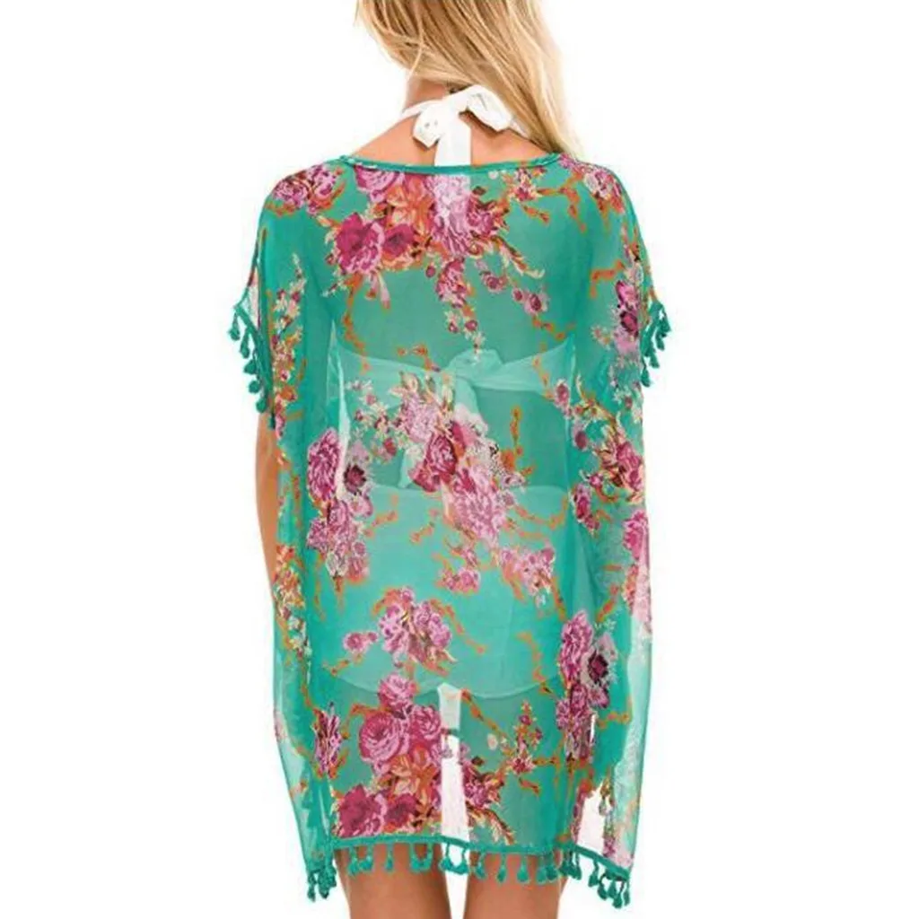 Женский комплект бикини купальник с круглым вырезом пуловер блуза Пляжная