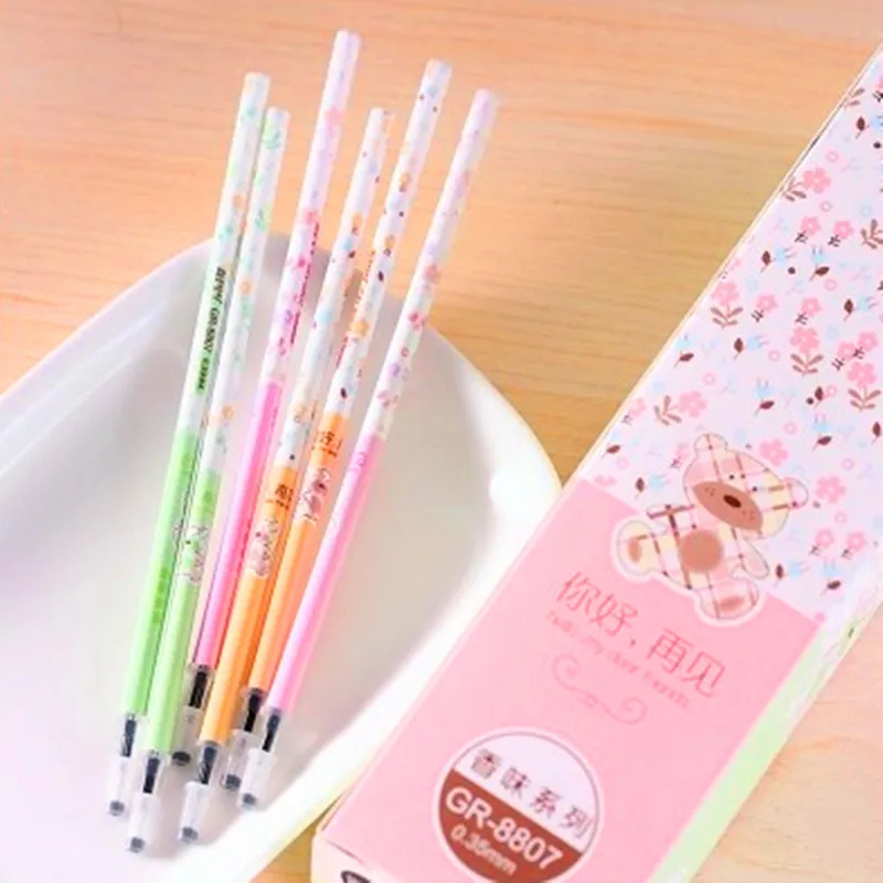 20 шт./кор. Мультфильм 0 5 мм Заправка для гелевой ручки цвет синий черный Большие