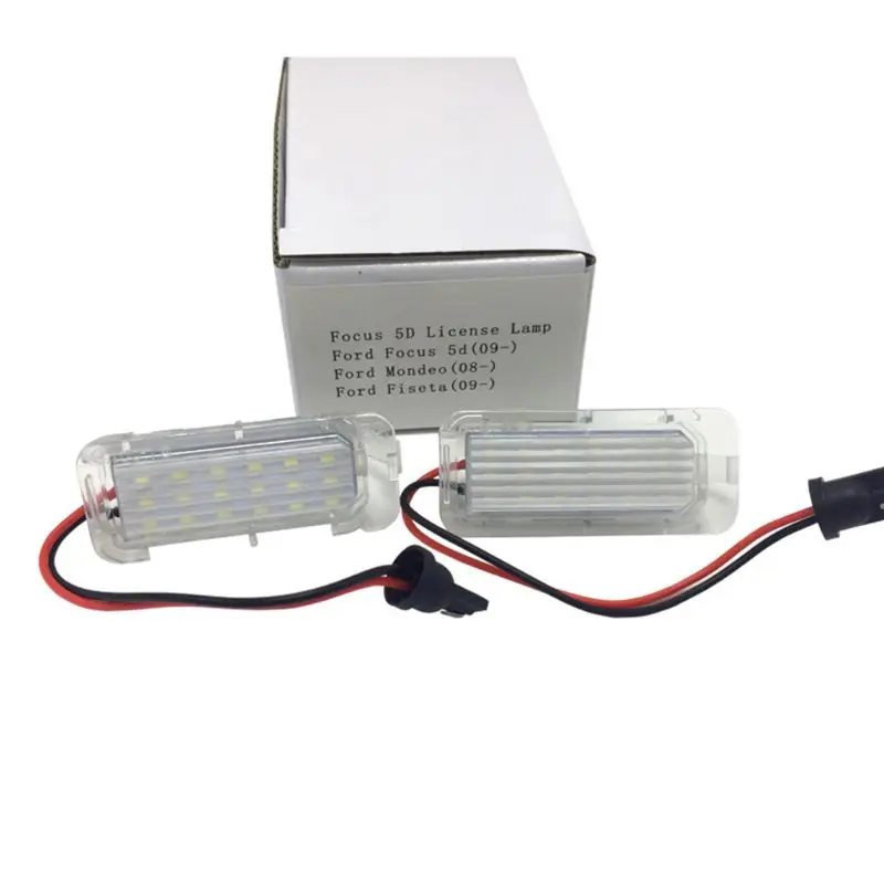 2 шт. Автомобильные светодиодные лампы 6000K для номерного знака Ford Focus 5D Fiesta Mondeo MK4
