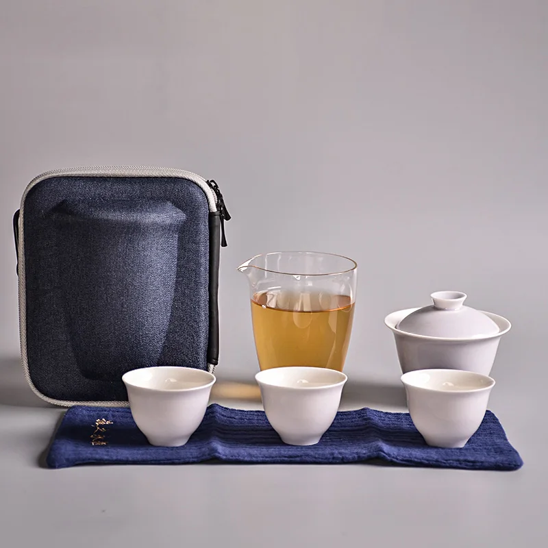 Style E TANGPIN керамические чайники, чайники gaiwan, китайские чайные чашки, портативный чайный набор для путешествий с сумкой для путешествий - Цвет: Style E