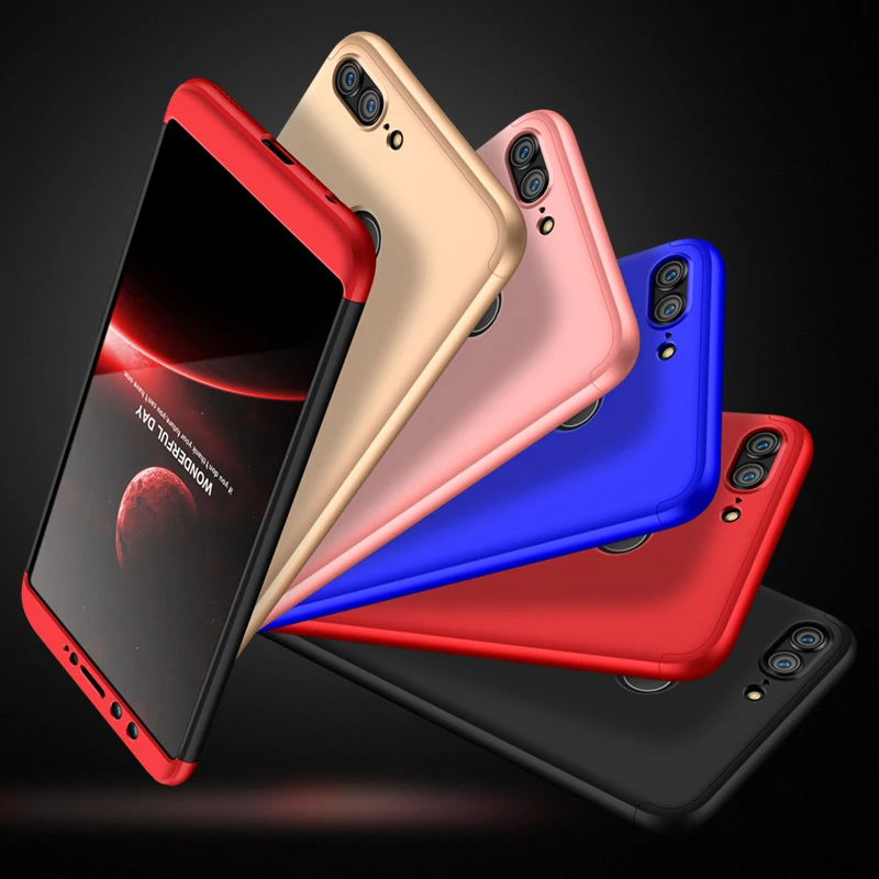 Чехол с полным покрытием на 360 градусов для Huawei Honor 9 Lite чехол закаленным стеклом