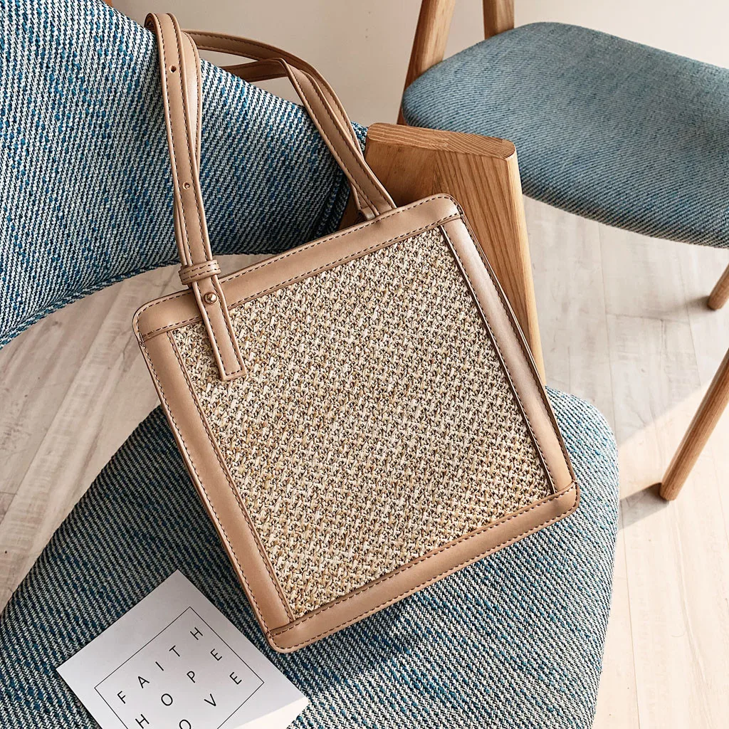 Aelicy модная женская летняя сумка из ротанга в форме коробки соломенная ручная