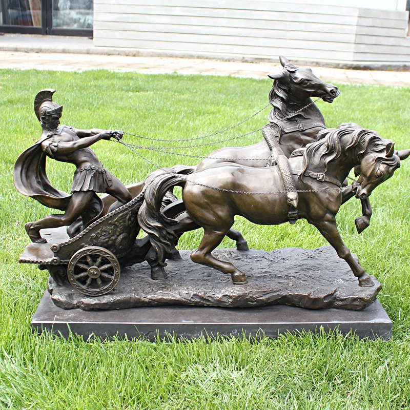 Римский автомобиль человек бронзовые работы искусства домашнего интерьера