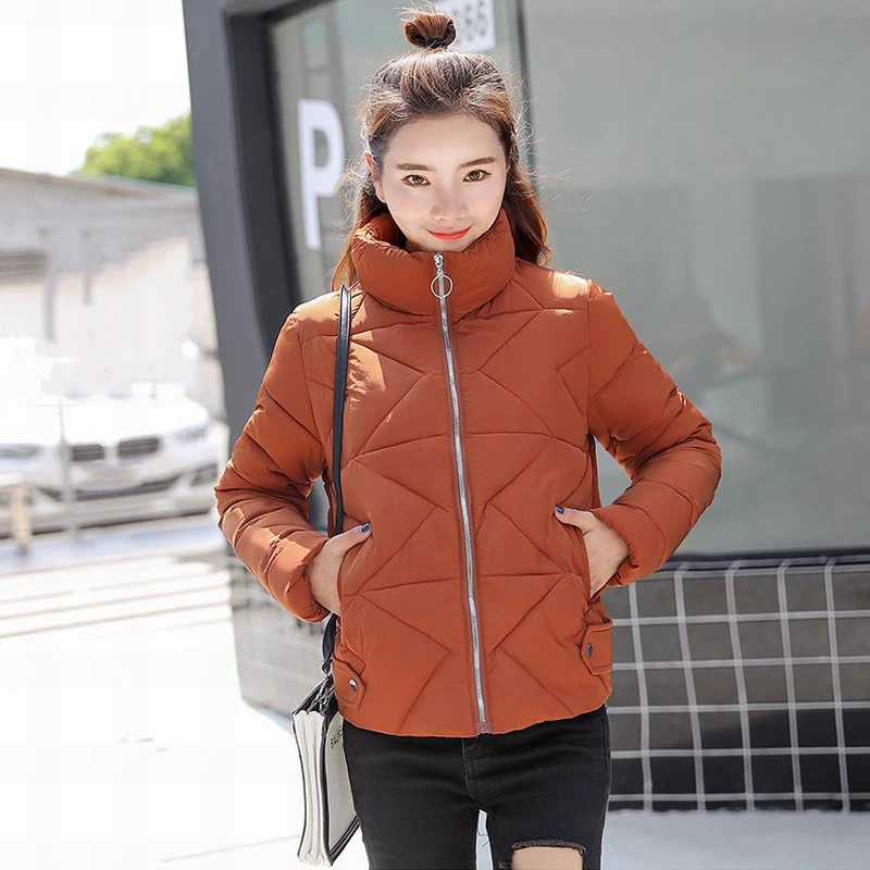 Winter Jackets Women 2018 Warm Coats Mandarin Collar Down Cotton Parkas Slim Female Short outerwear | Женская одежда