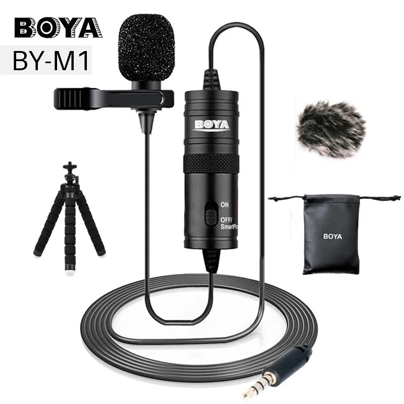 BY-M1 BOYA BY-M1DM микрофон с кабелем 6 м двойной головкой петличный нагрудный клип на для DSLR Canon Nikon iPhone видеокамеры Запись VS BY-M1 - Цвет: BY-M1
