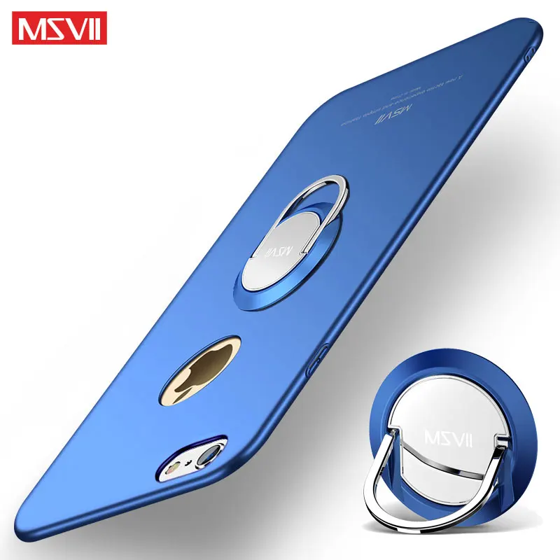 MSVII For iPhone 6 6S Plus Case Finger Ring Matte Cover Coque S Holder Back |