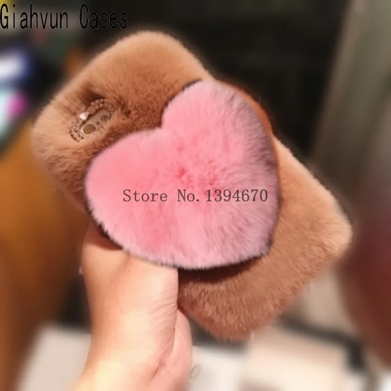 Sweet heart bling Warm Soft comfort Fake fur Rabbit's hair For Vivo X5L X5MAX X5Pro X6 X7 X9 X9S X20 PLUS Xplay 5 6 phone case |