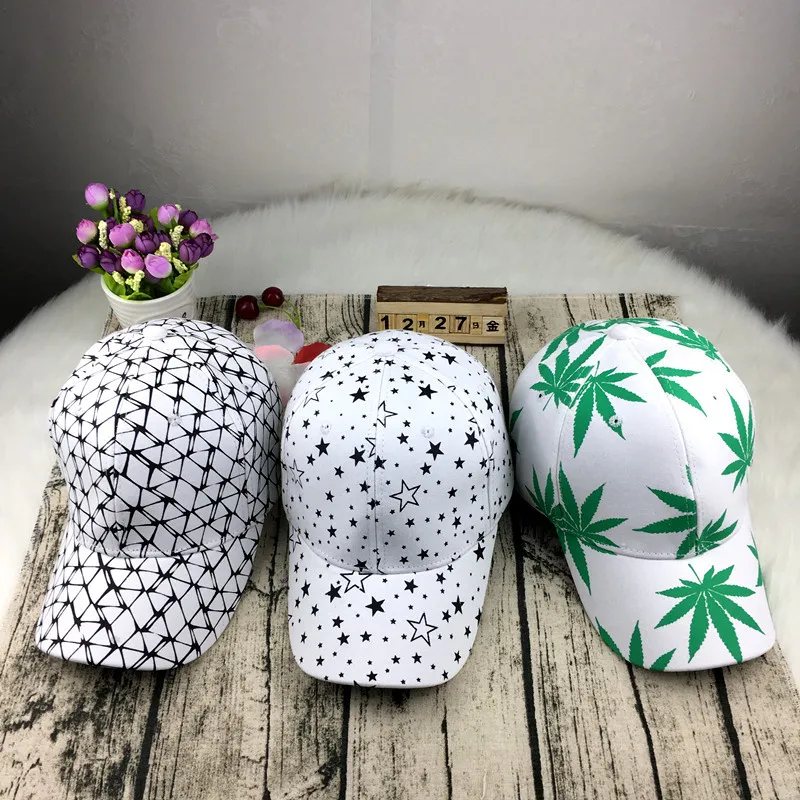 Бейсболка мужская с принтом кленовых листьев и звезд повседневная хлопковая