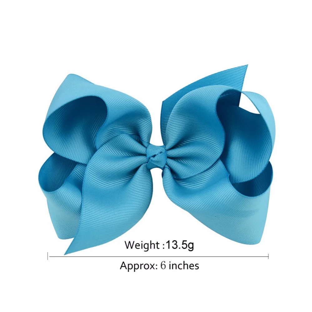 

10 pcs Big Grosgrain Ribbon Solid Hair Bows With Clips Girls Kids Hair Clips Headwear Boutique Hair Accessories 6 Inch