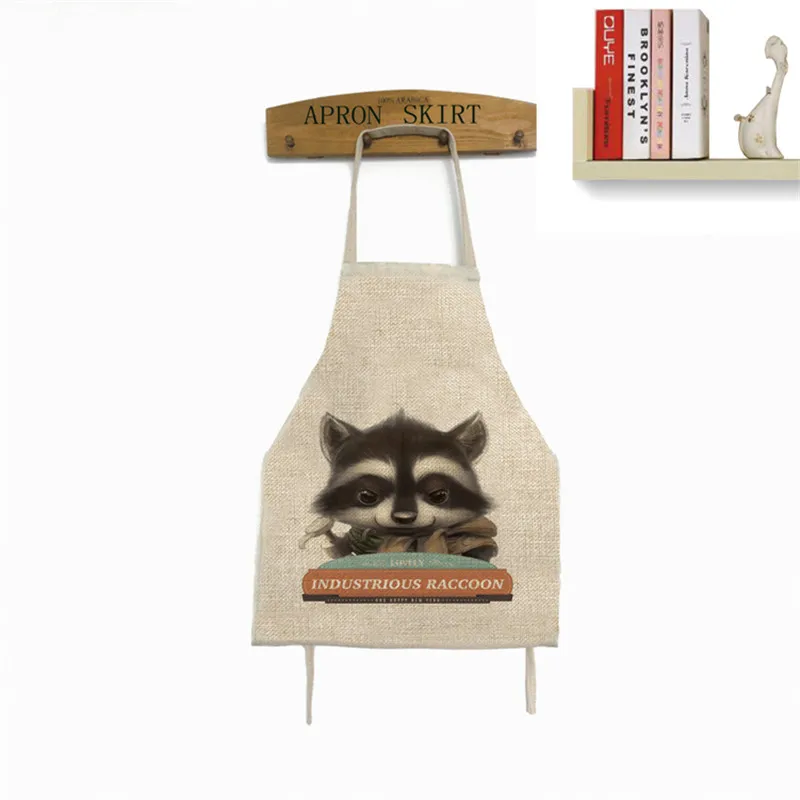 Фартук унисекс из 2017 хлопка и льна с животными|unisex apron|aprons for womancolorful aprons |