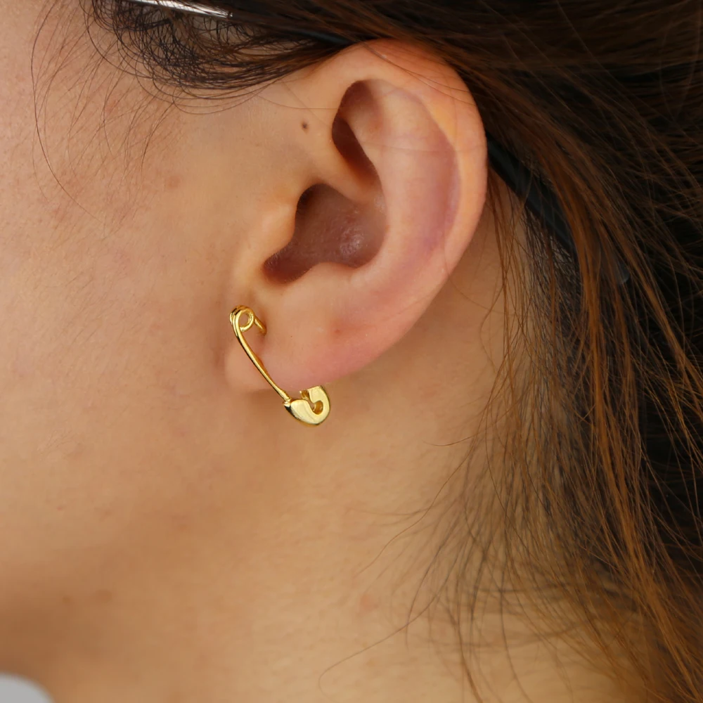 Новинка 2021 простые классические золотистые минималистичные серьги с булавкой