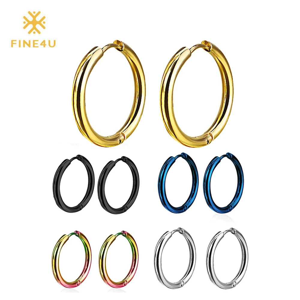 2018 Новый FINE4U E037 модная модель в стиле любящее круглые серьги для женщин 316L кольца