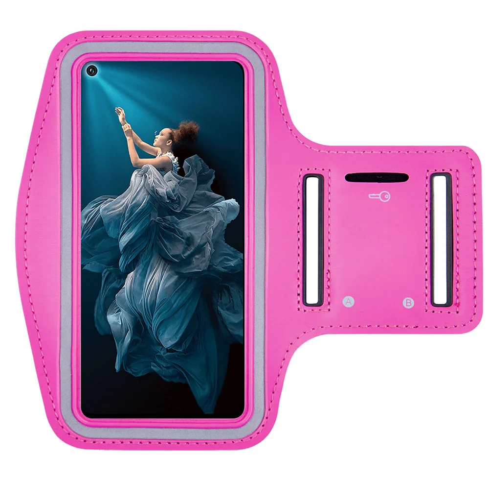 Розовый Универсальная спортивная сумка для бега для huawei Honor 20 Pro 9X 7X 8X View 20 Lite Honor 10 9 фитнес-упражнения на руку Защитная сумка для телефона - Цвет: Розовый