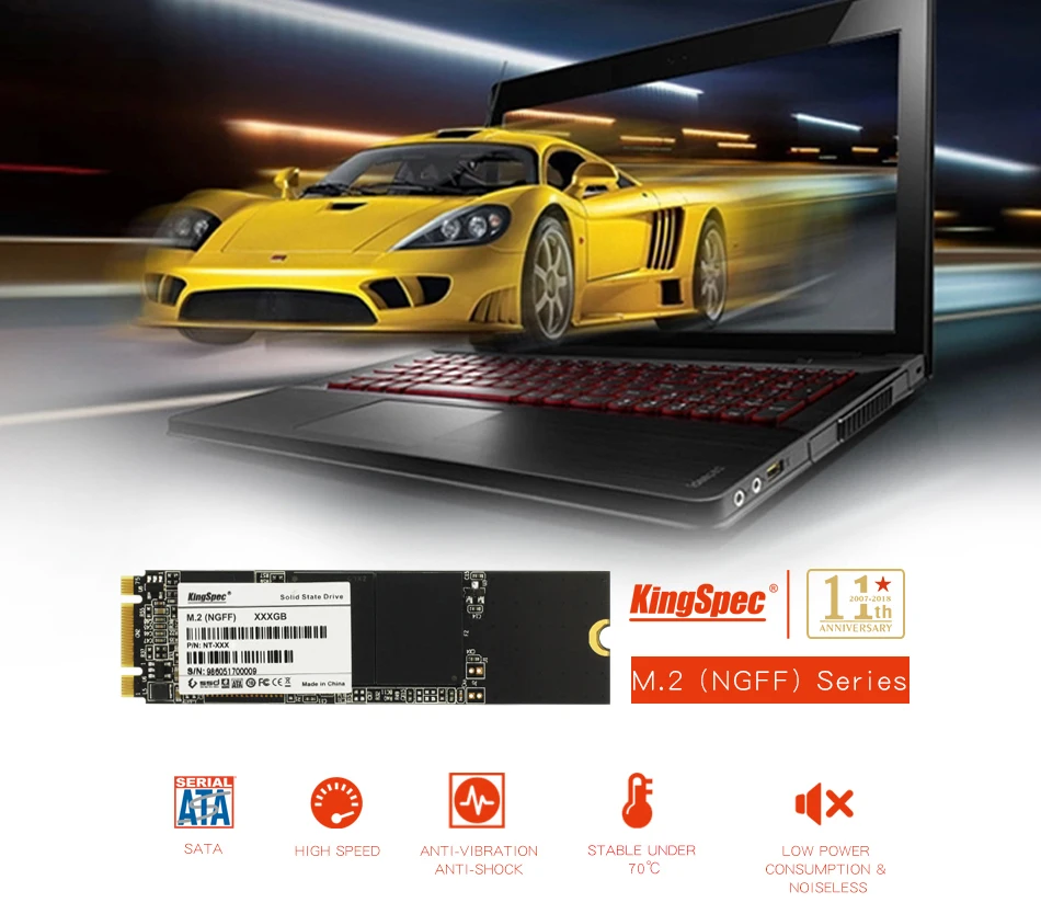 Тонкий твердотельный накопитель kingspec 80*22 мм NGF M.2 SATA hd ssd 128 ГБ 256 512 ТБ для Thinkpad IMB SONY |