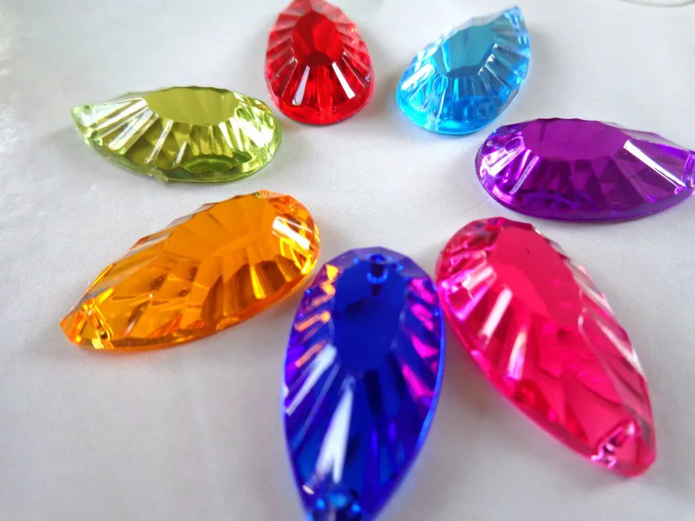Пришивные кристаллы в форме капли 11*21 мм смешанные цвета акриловый кристалл