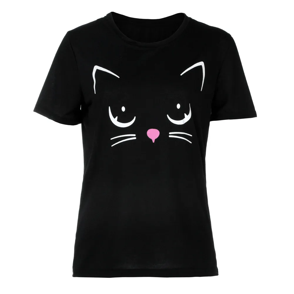 Летняя женская модная повседневная футболка с коротким рукавом и круглым