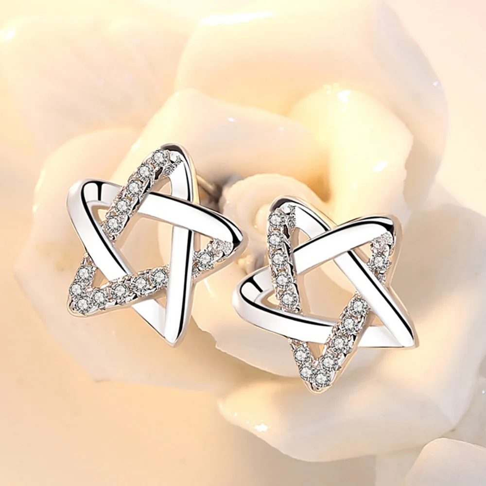 8 сезонов Медь Ухо Сообщение Серьги-гвоздики скучно серебряные Цвет Ясно