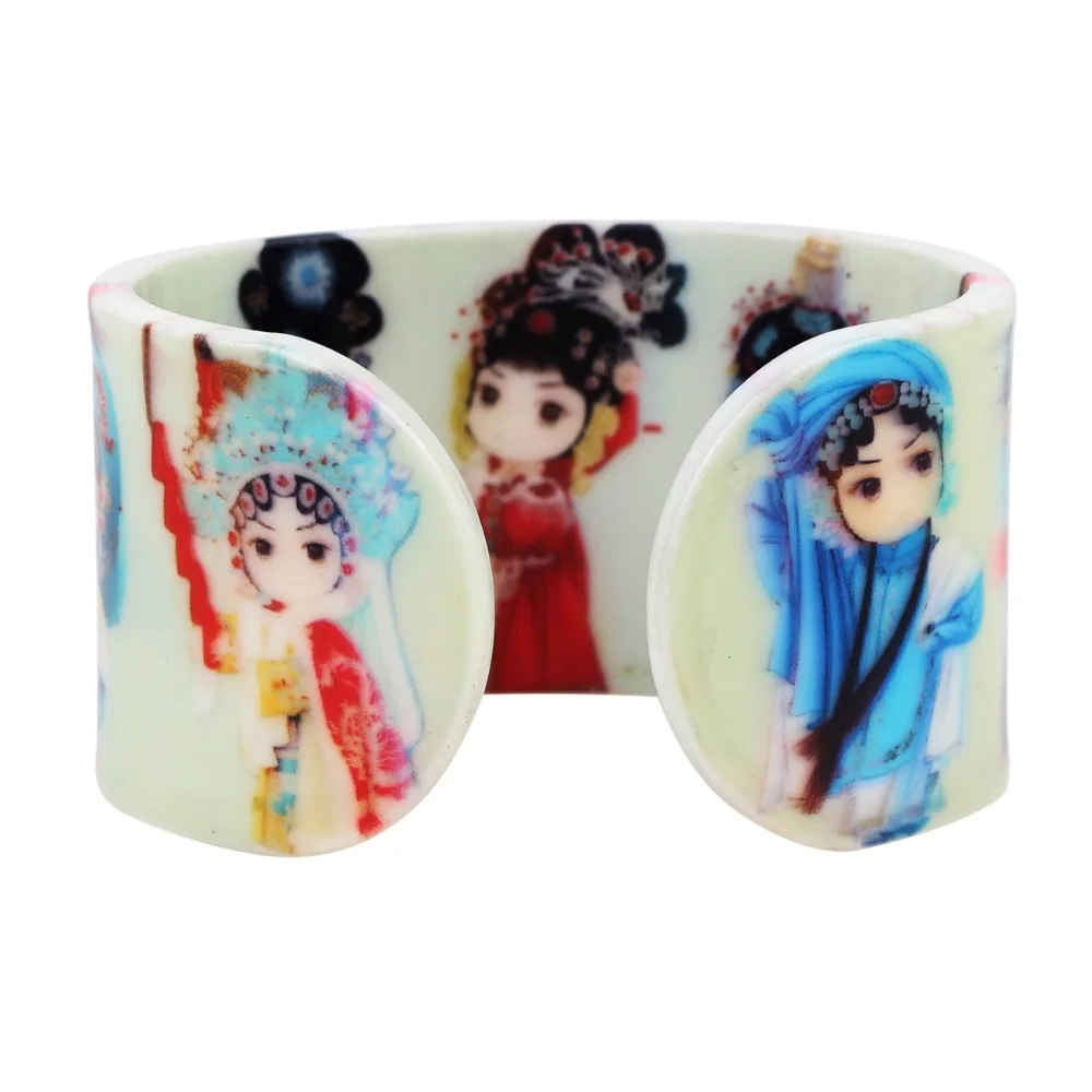 Пластиковые Мультяшные милые китайские браслеты WEVENI в стиле оперы театра