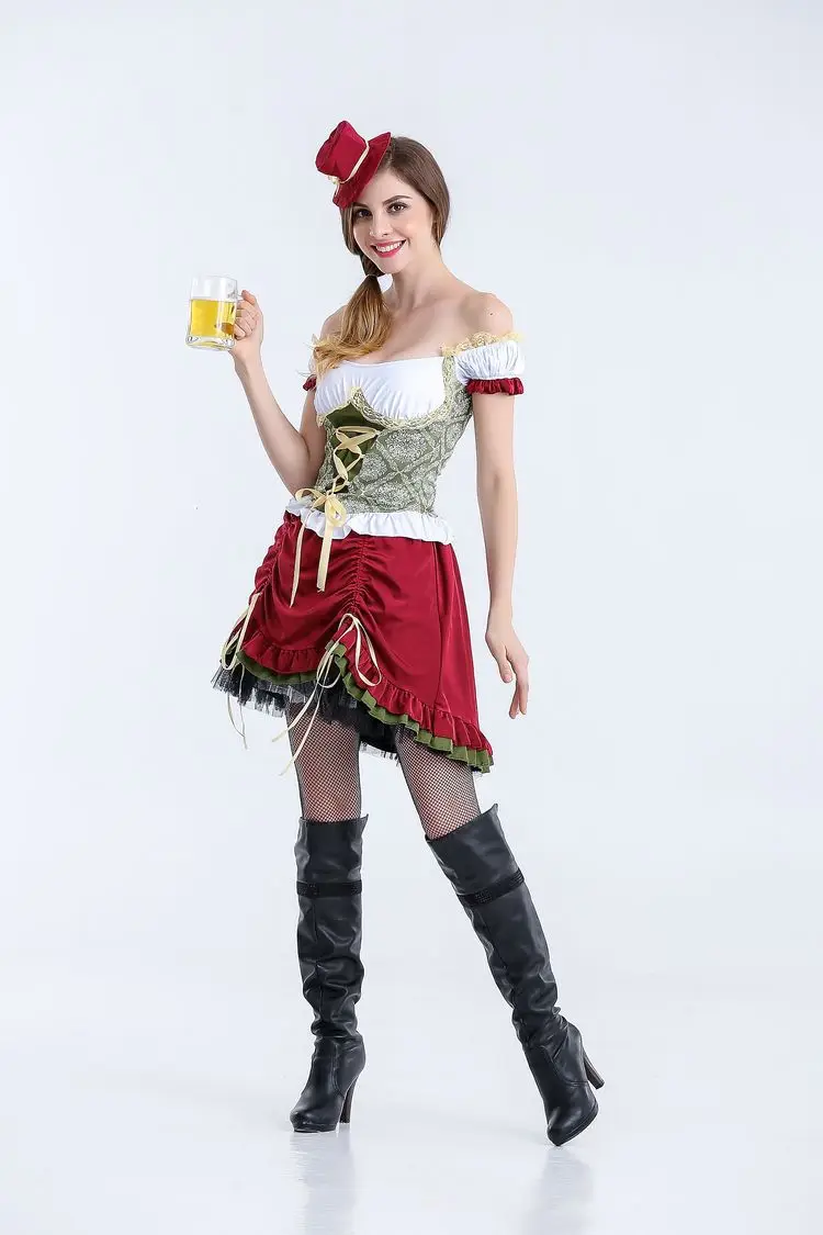 Женский костюм для взрослых из Баварской немецкой Девы крестьянки секси