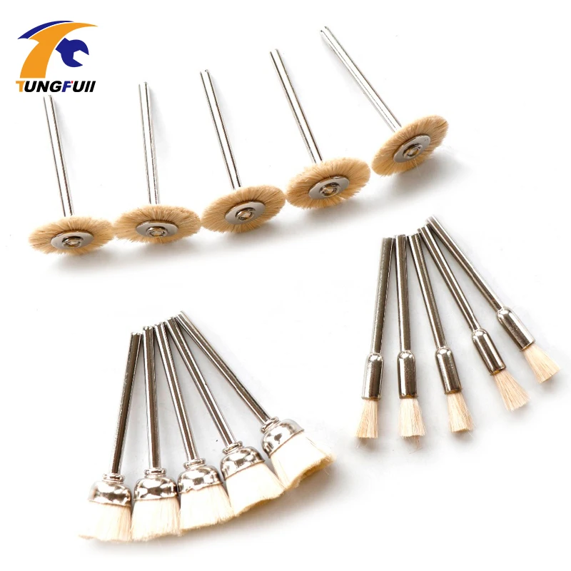 Инструмент Tungfull 15 шт. Белое колесо со щетиной из козьей шерсти подходит для Dremel