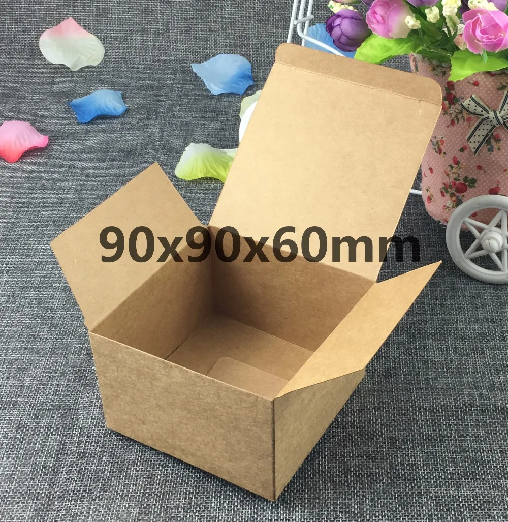 Коричневая Подарочная коробка 30 шт. 9*9*6 см коробки для конфет из крафт бумаги