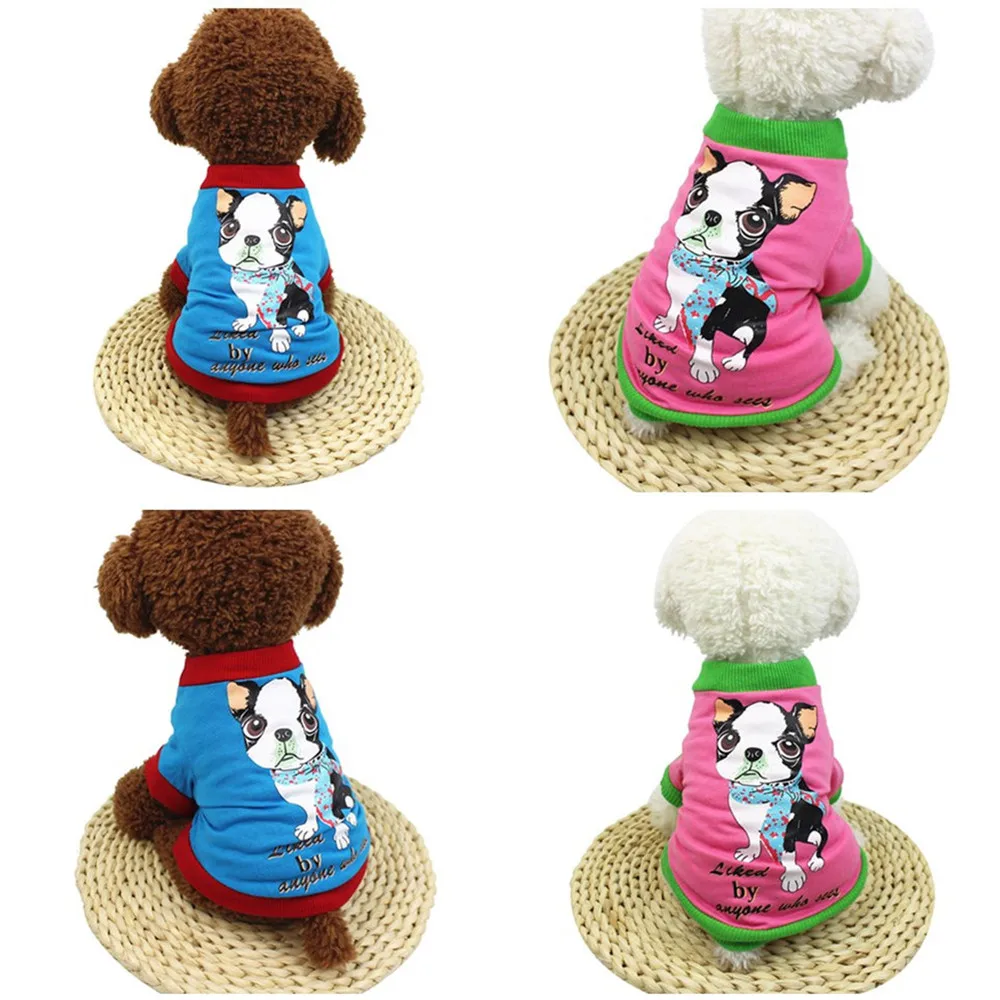 Новая модная летняя Милая жилетка для собак хлопковая футболка щенков одежда с