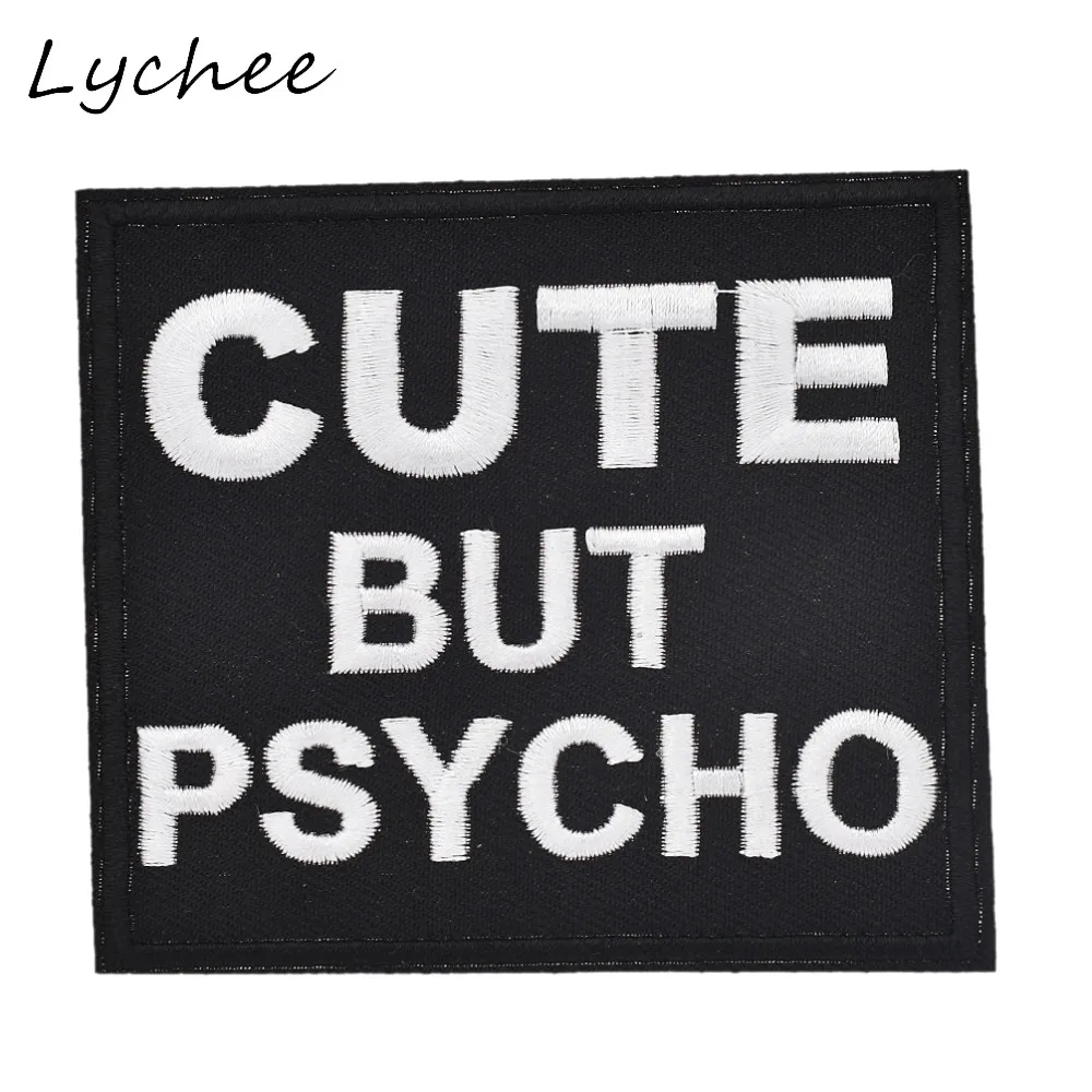 Lychee Черный квадрат английские буквы милый вышитый утюжок для шитья на одежду