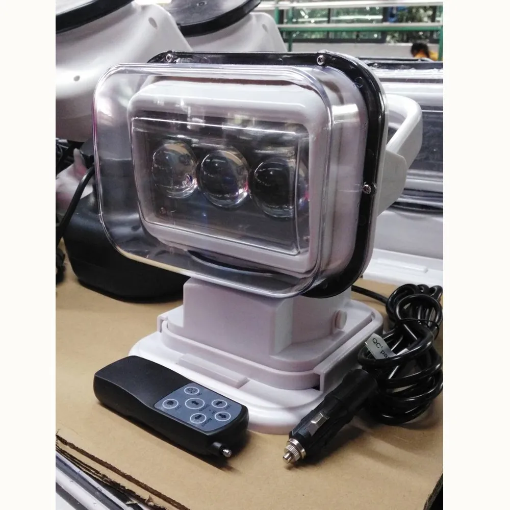 60W High White Светодиодный морской пульт дистанционного управления поиск света вездеходный грузовик, кроссовер автомобильный прожектор для лодки 50 Вт 60 Вт черный белый - Цвет: 60W High White