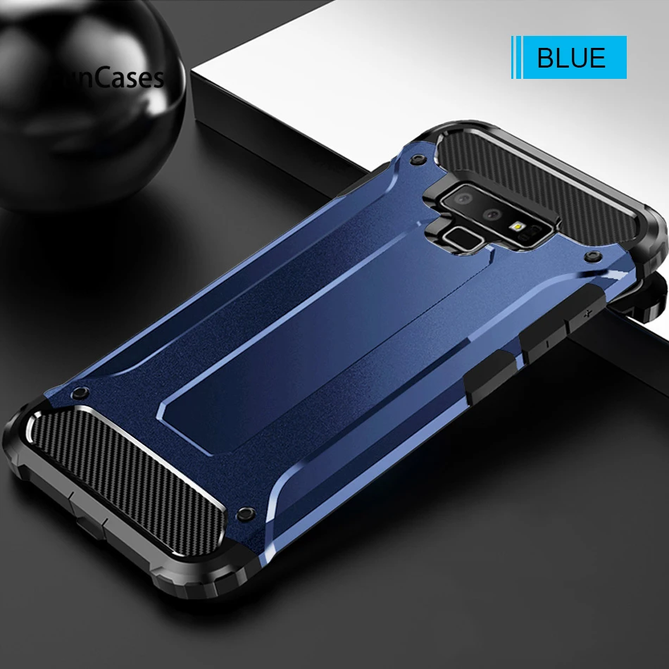 Blue Роскошный противоударный защитный чехол для samsung Galaxy S7 Edge S8 S9 Plus Note 8 9 чехол для телефона чехол для S8 S9 Note 9 противоударный чехол - Цвет: Blue