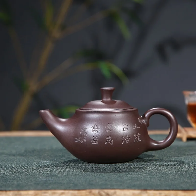 

selling wholesale gift box pipe smoke pot authentic double carved painting yixing daily provisions tea kettle
