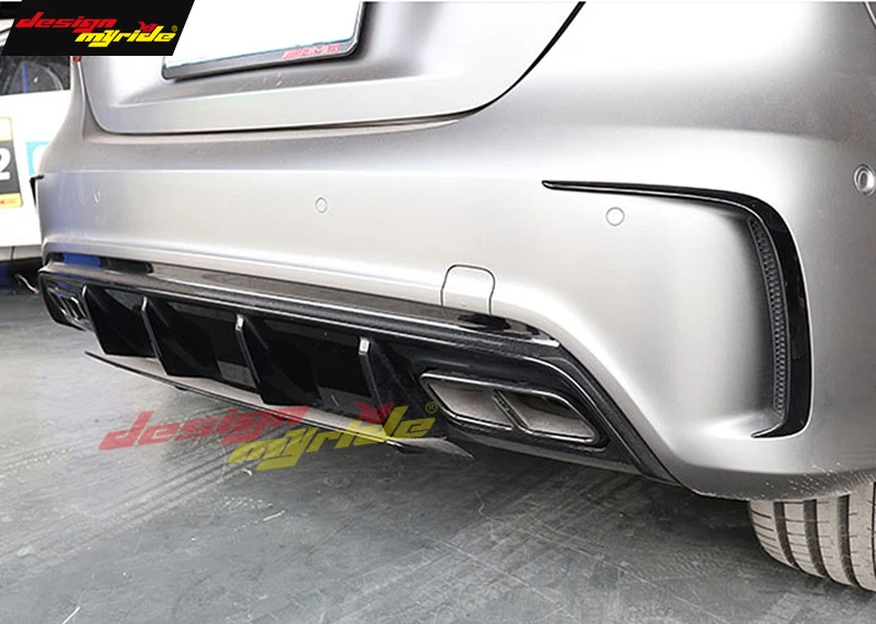 2 шт. Черный Abs задний бампер сплиттер Спойлеры Canard для Mercedes Benz класс W176 Спорт A200 A250 A45 Для Amg 2013-18