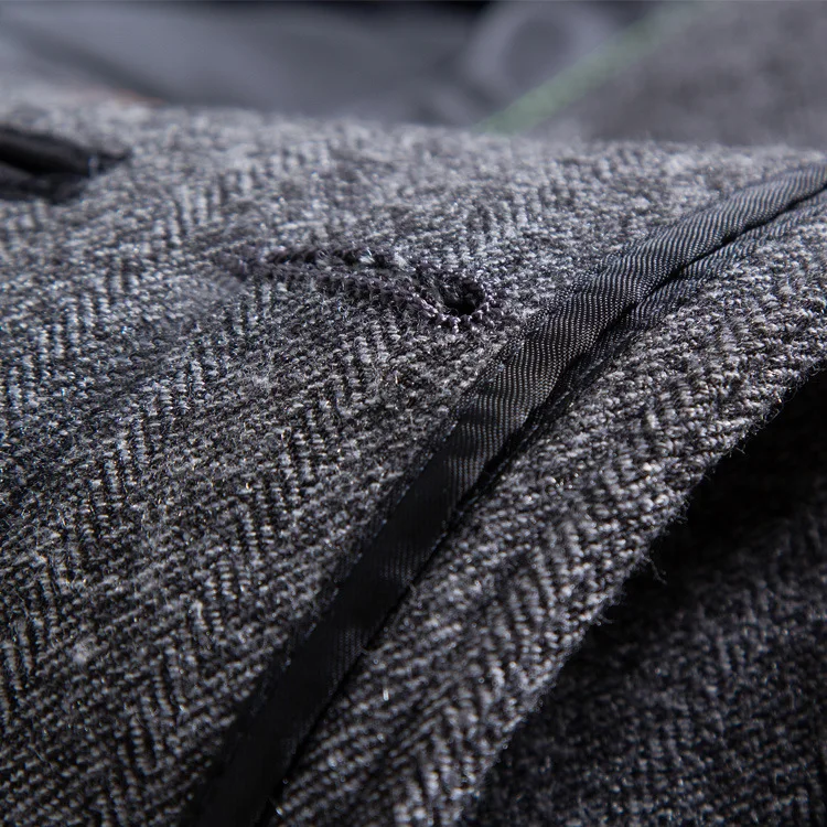 Новое зимнее мужское теплое шерстяное пальто однотонный повседневный жакет