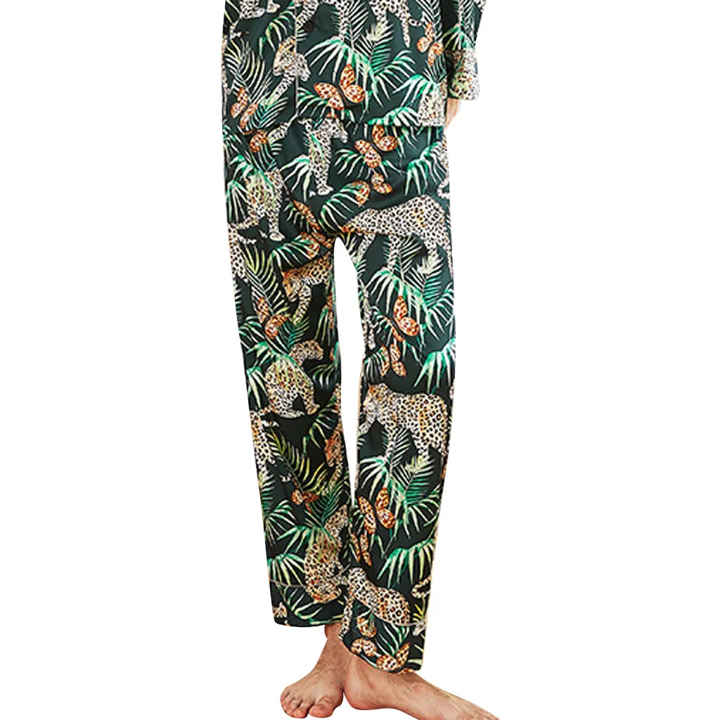 Мужские штаны для сна Мужская одежда мужские шелковые пижамы с моделированием