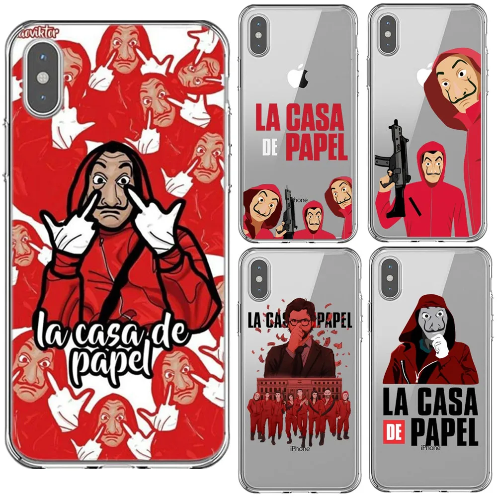 La casa de papel Tokio испанский ТВ прозрачный мягкий Силиконовый ТПУ чехол для телефона
