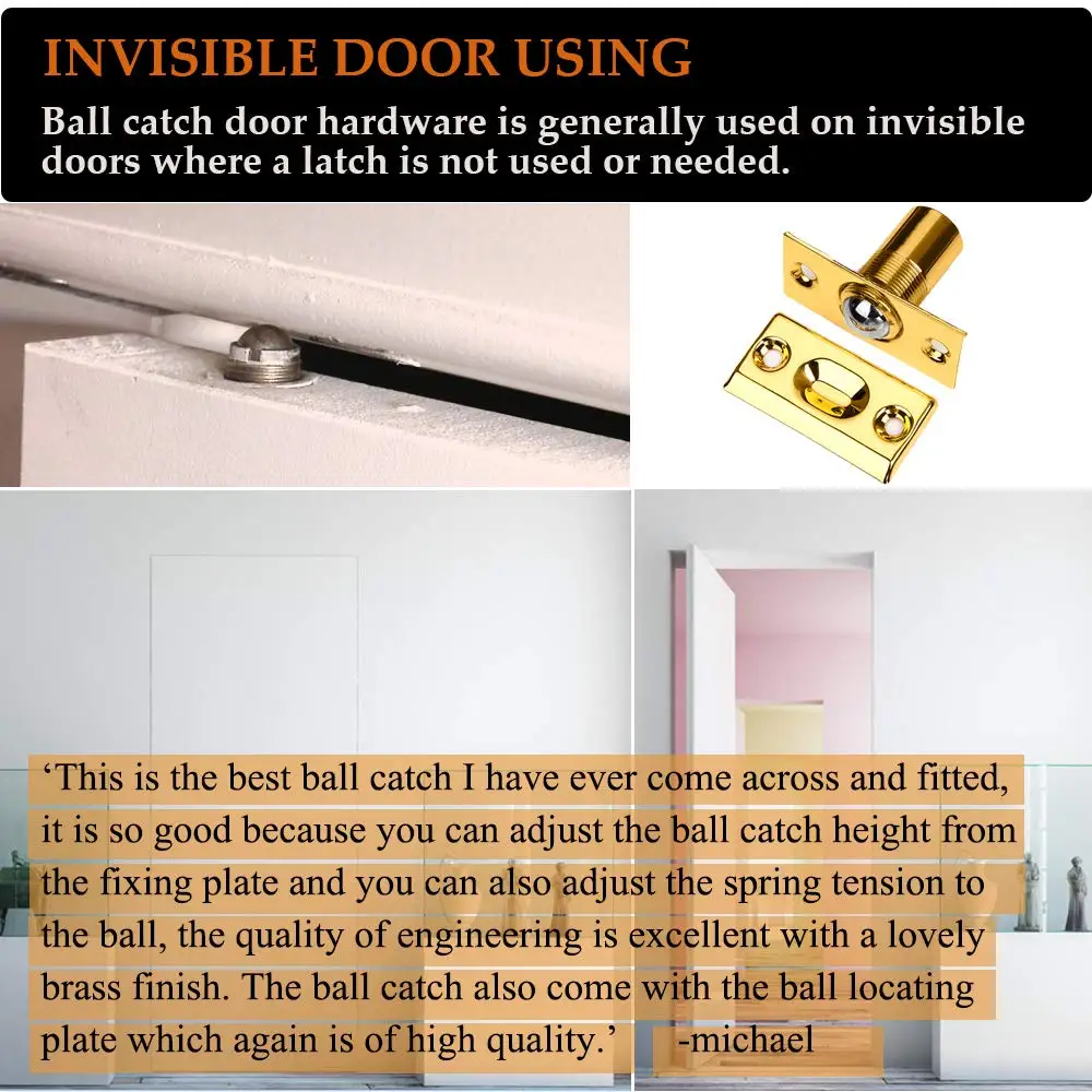 Дверной замок для шкафа регулируемая пружинная защелка из матового никеля