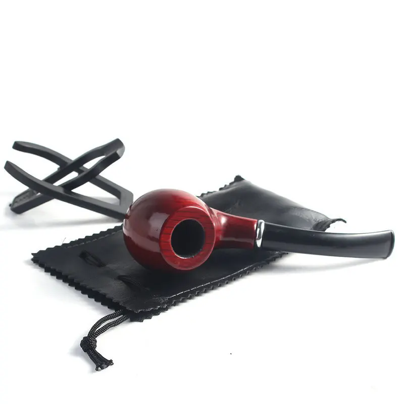 JKLONG Mens Durable Sheath And Pipe Rack Synthetic Leather Wooden Tobacco Smoking | Дом и сад
